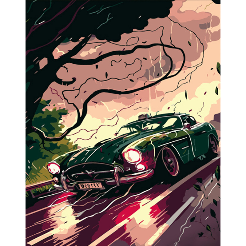 Speed despite the wind with varnish size 40x50 cm (DY392)