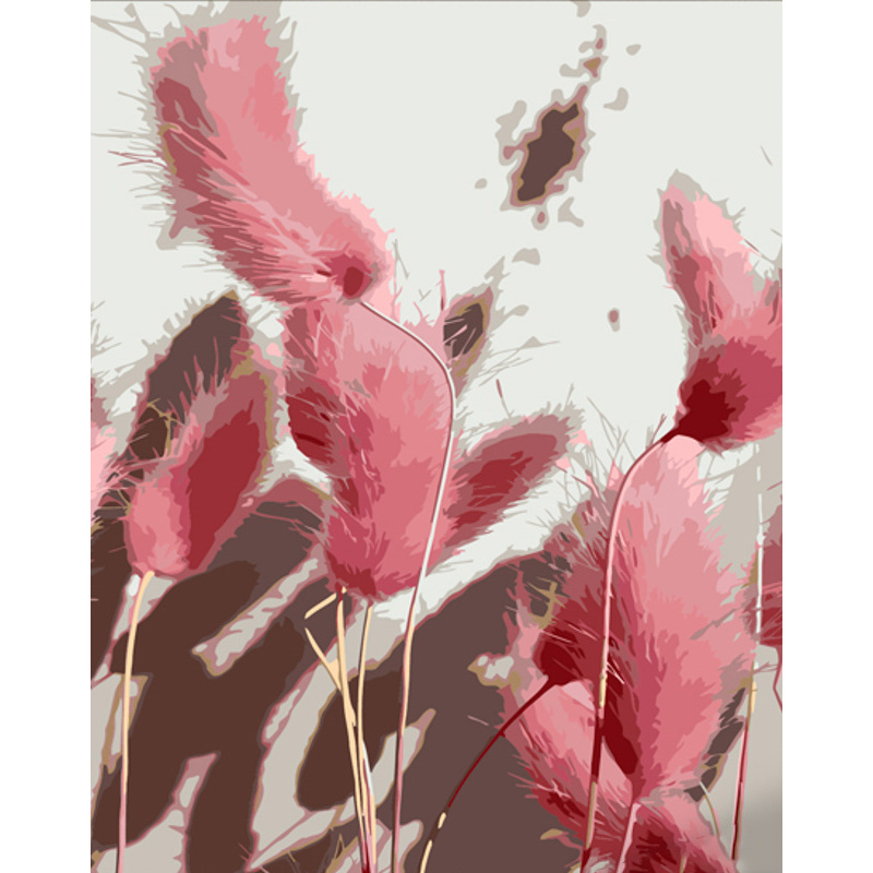 Pink ears of corn with varnish size 40x50 cm (DY395)