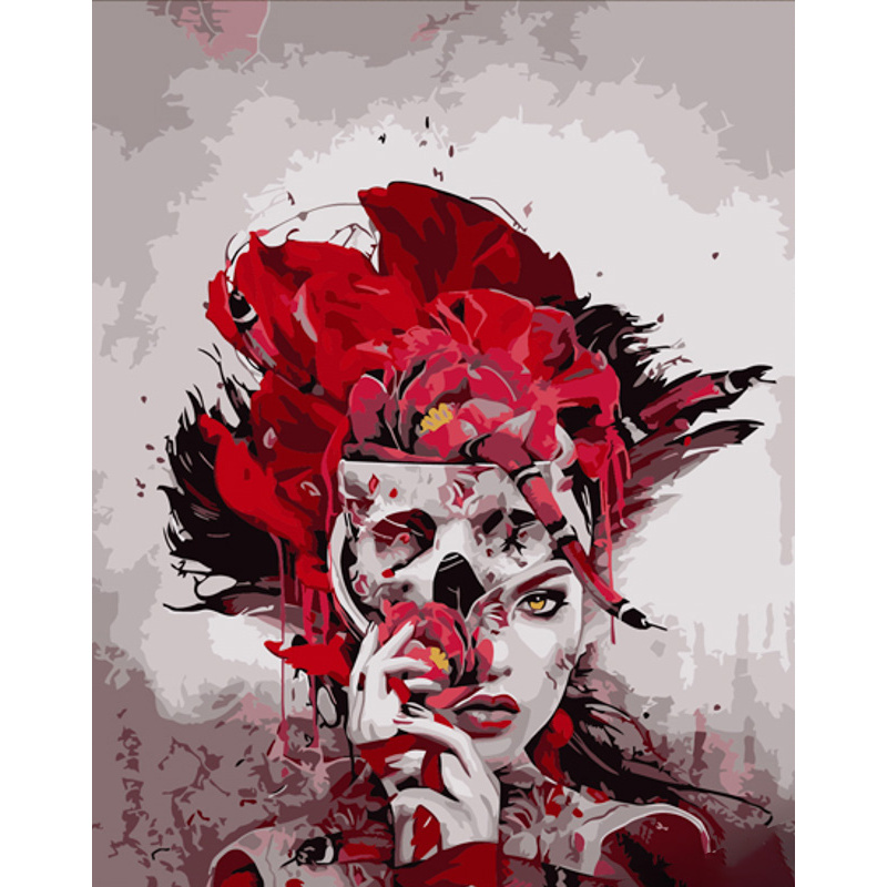 behind the mask with varnish size 40x50 cm (DY398)