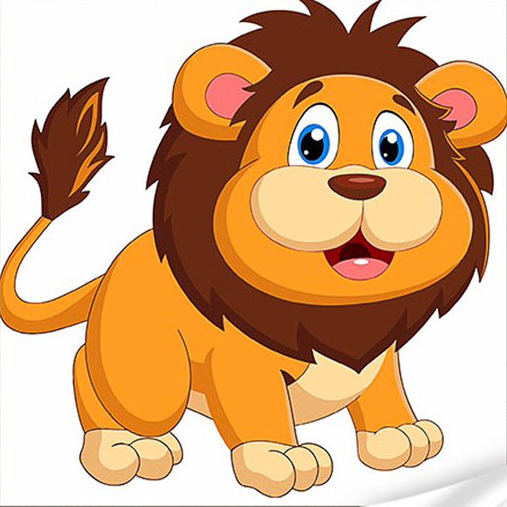 Lion - the king of beasts with varnish and level, size 30x30 cm (ES-0878)