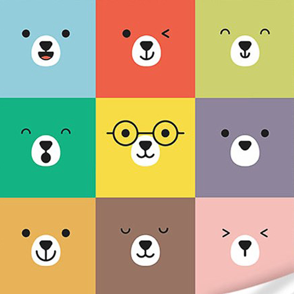 Nine teddy bears with varnish and level size 30x30 cm (ES-0882)