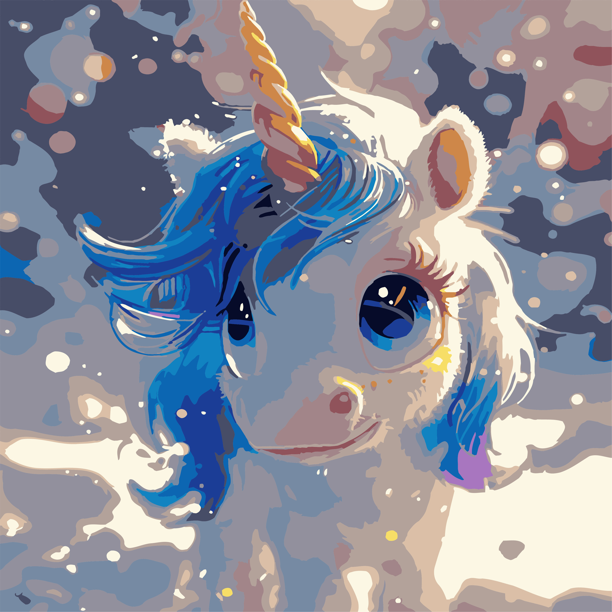 Блакитний єдиноріг  30х30 (ES-0911)