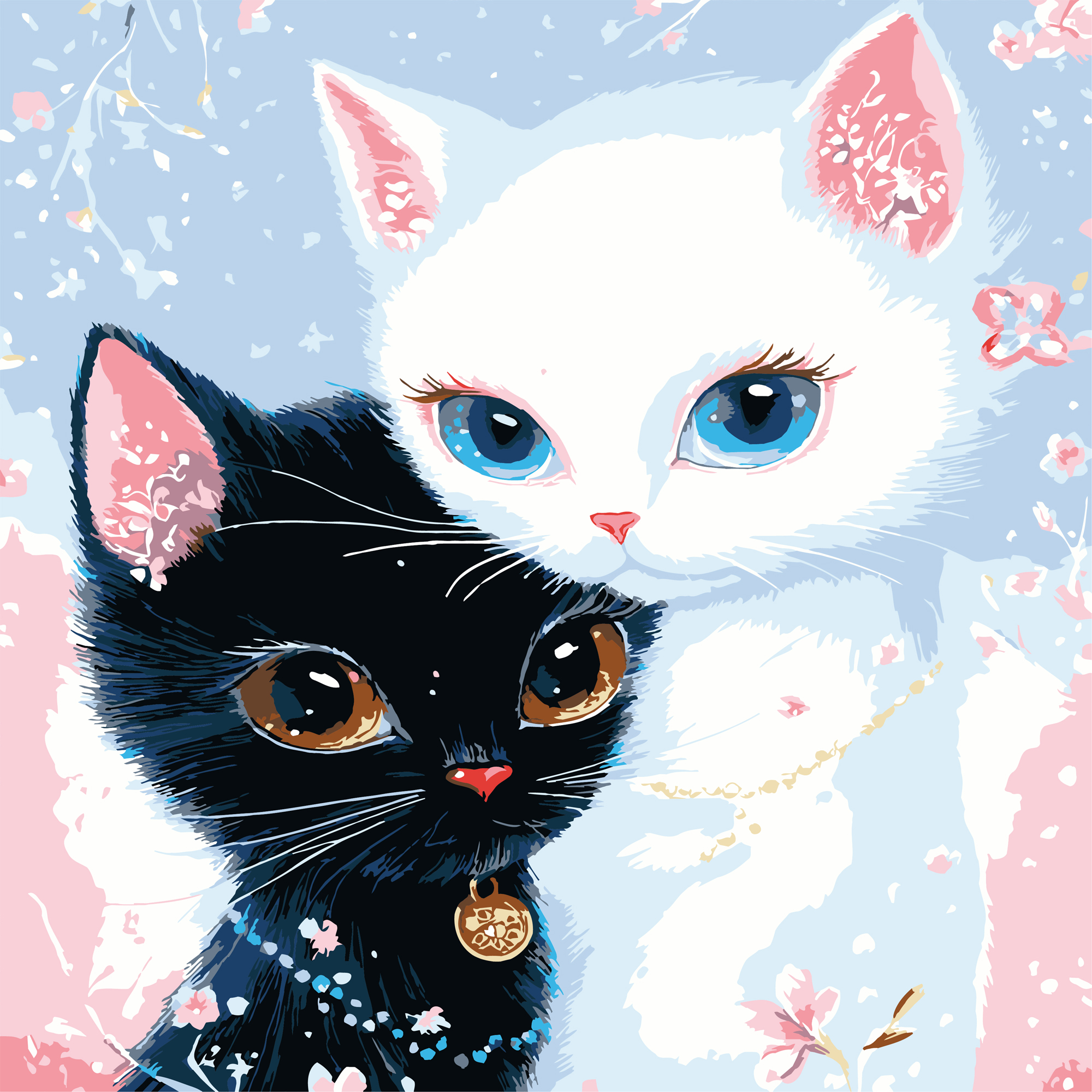 Пухнаста дружба котиків  30х30 (ES-0914)