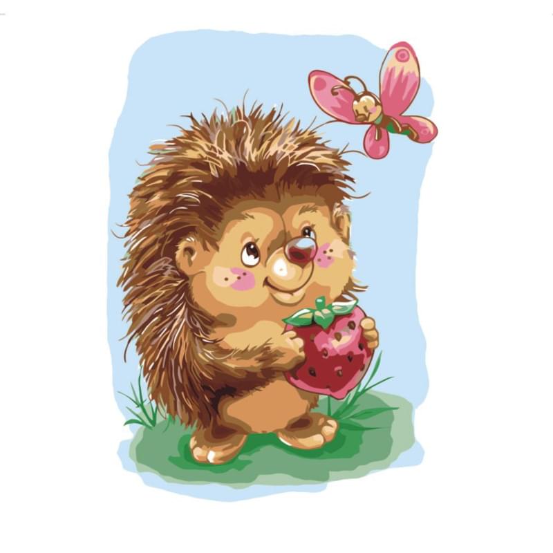 ES021 "Hedgehog with a strawberry", 30x30 cm
