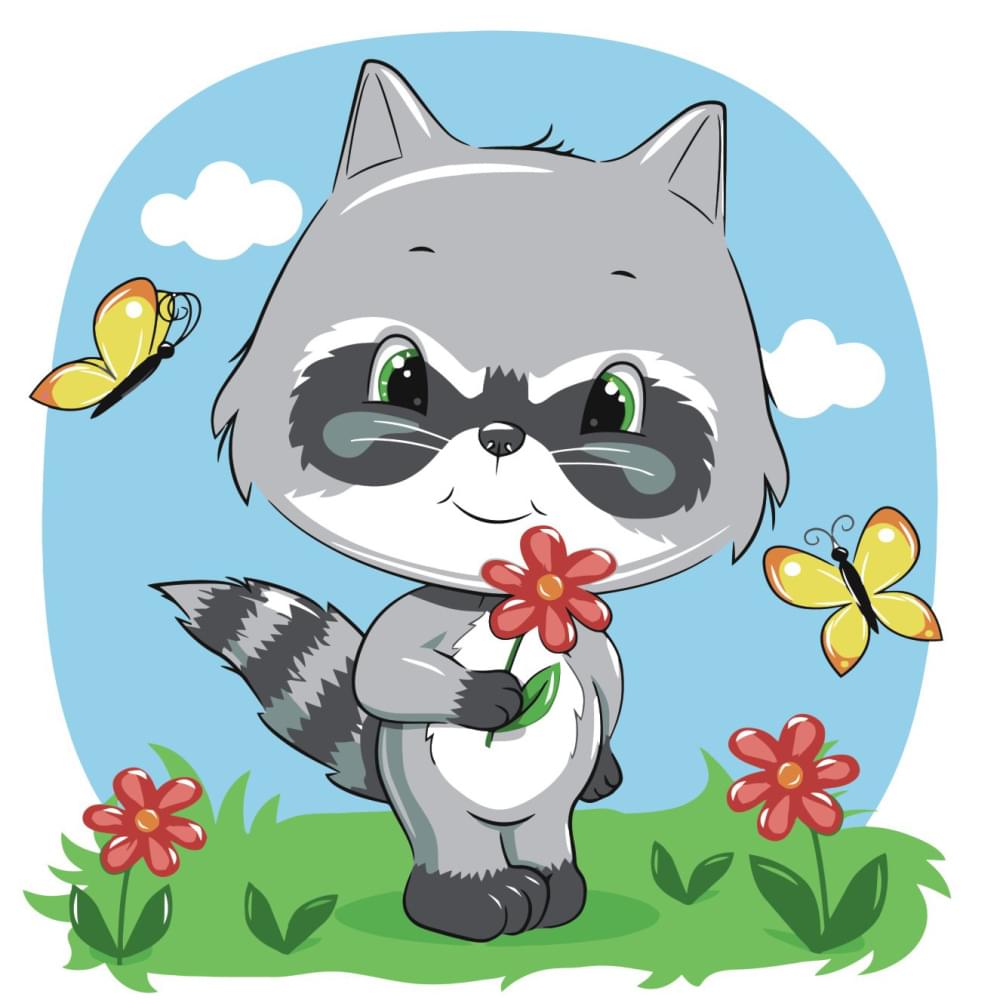 "Little raccoon" 30x30 cm ES074