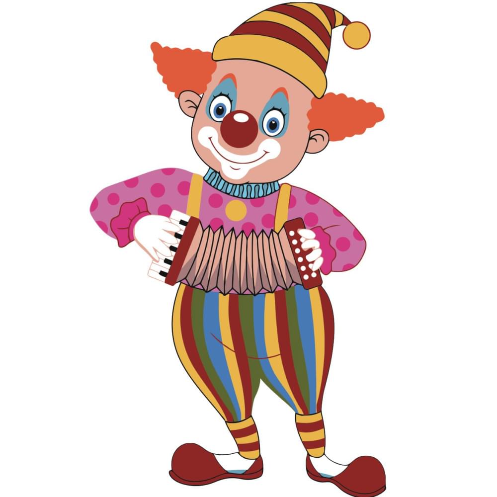 "Clown with accordion" 30x30 cm ES094