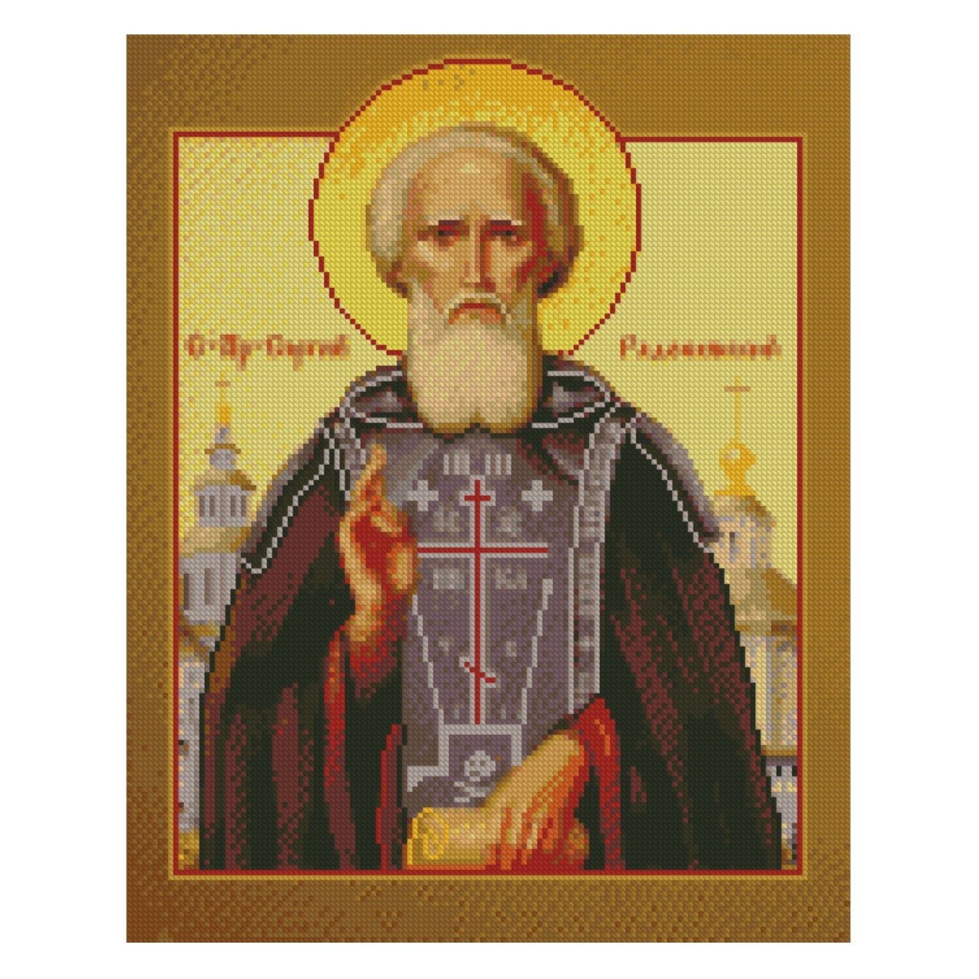 FA40052 "Icon of St. Sergius of Radonezh", 40x50 cm