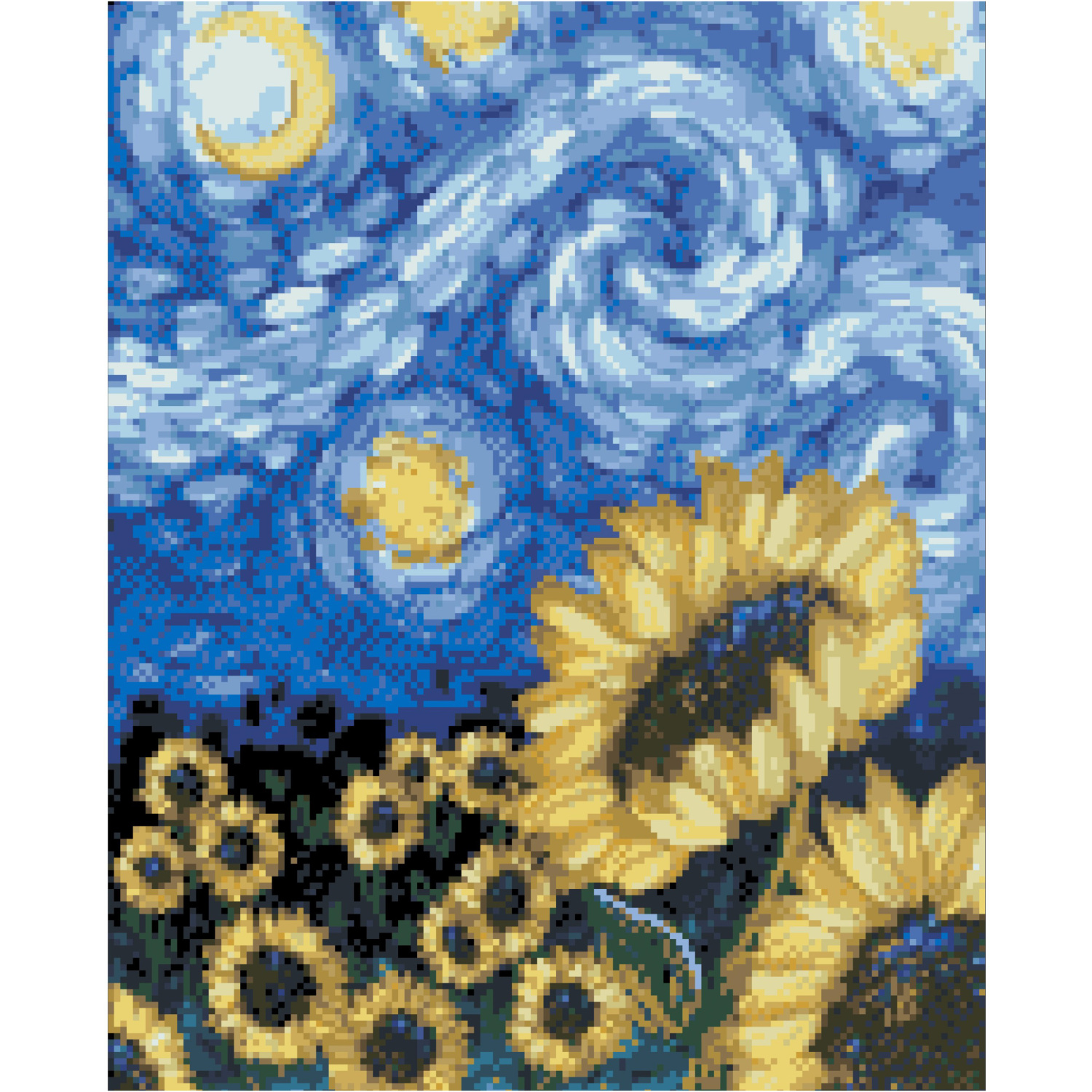 Diamond painting Strateg PREMIUM Sunflowers in the style of Van Gogh size 40х50 sm FA40864