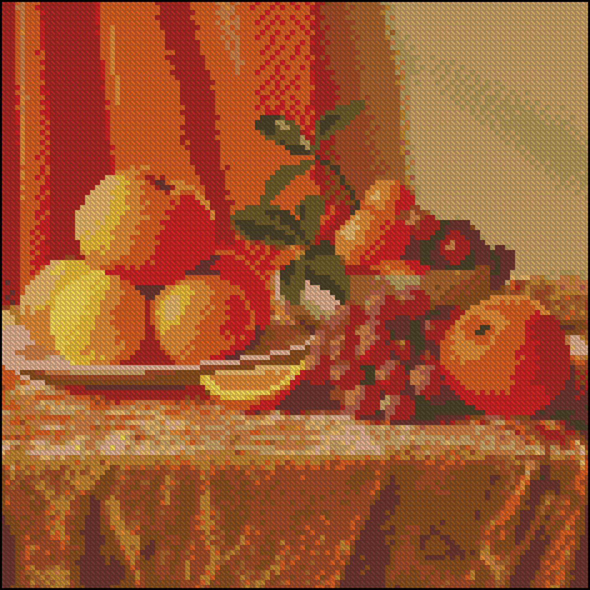 Diamond painting Strateg Orange still life 30x30 (FZ3030-28)