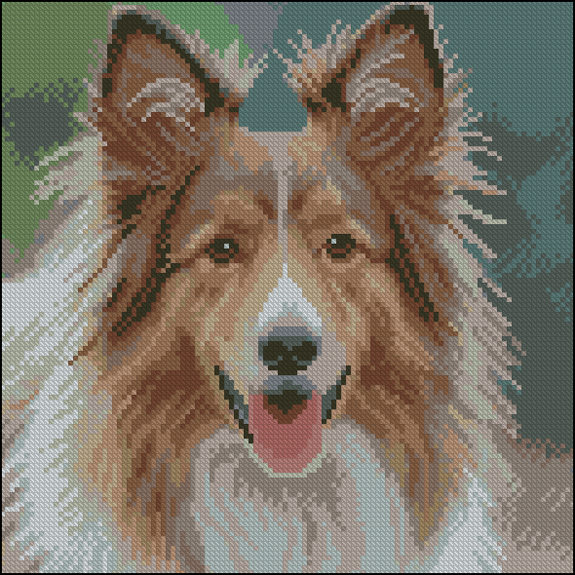 Алмазна картина Strateg Пухнастий пес 30х30 (FZ3030-41)