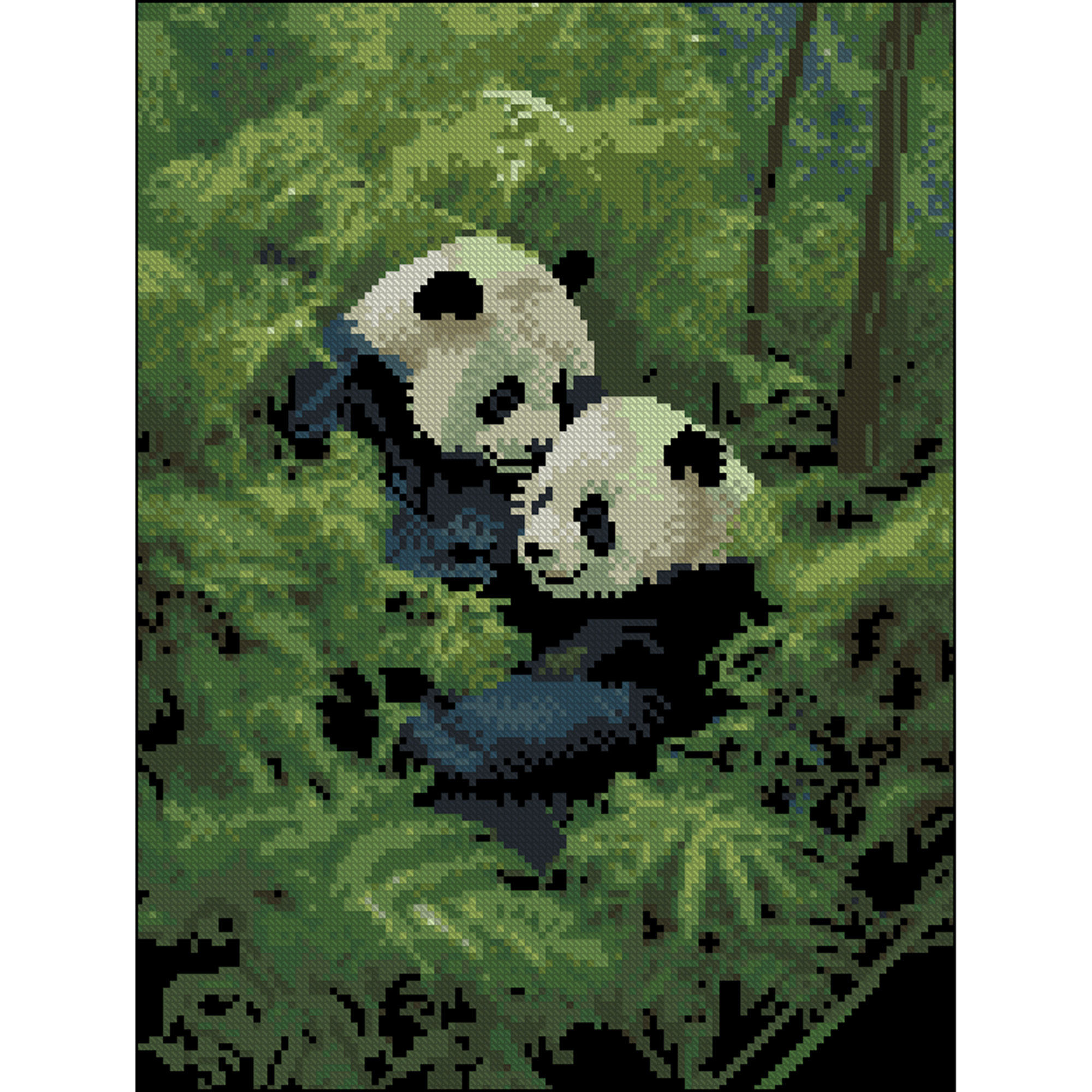 Diamond painting Strateg Pandas in the Forest 30x40 (FZ3040-08)