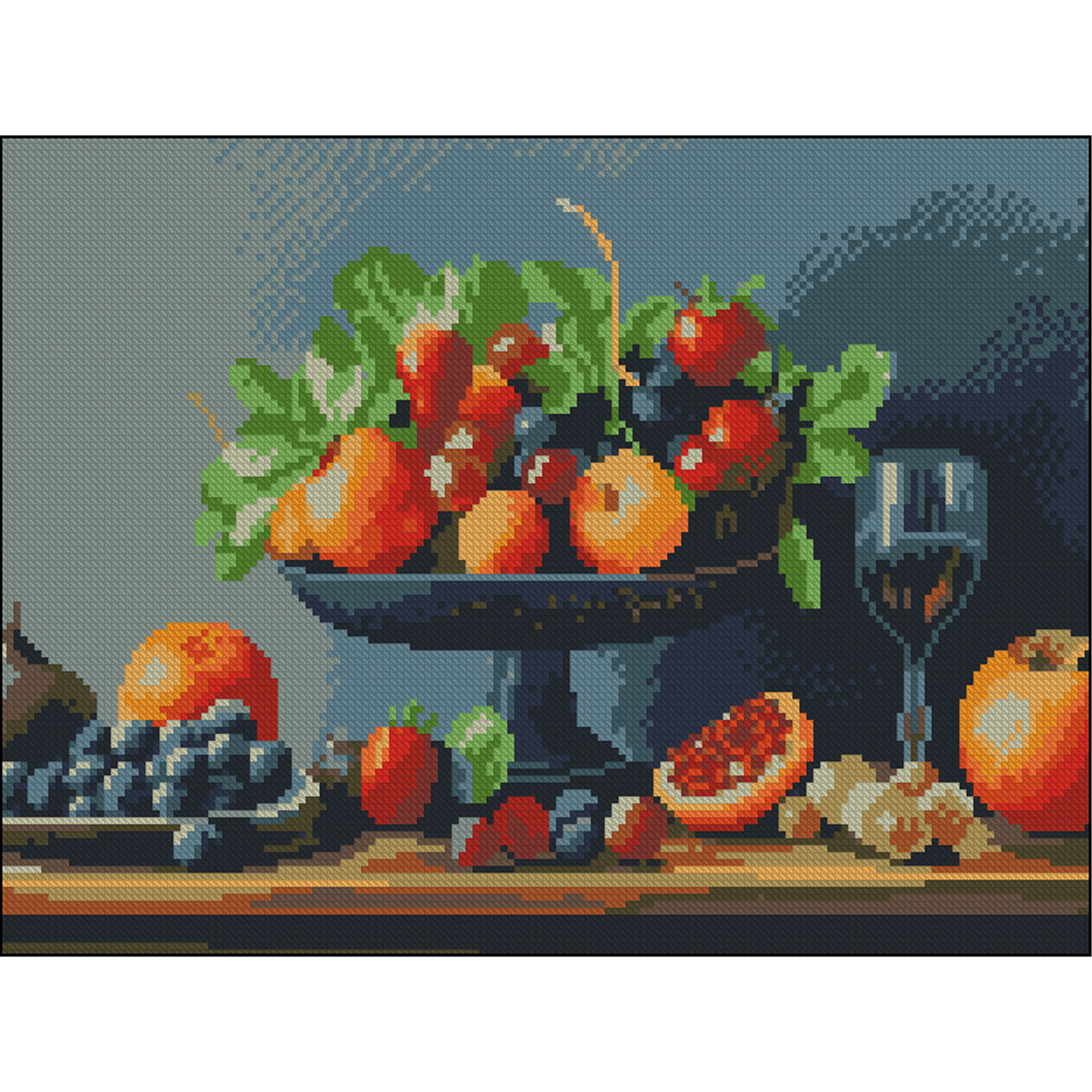 Алмазна картина Strateg Чаша з фруктами 30х40 (FZ3040-29)