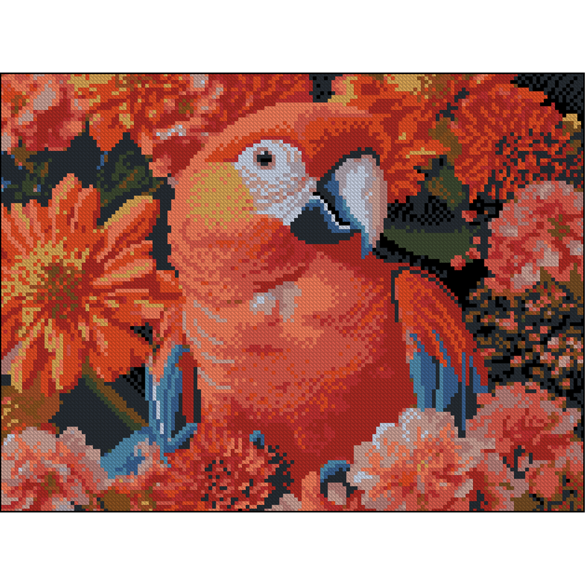 Diamond painting Strateg Red parrot 30x40 (FZ3040-40)