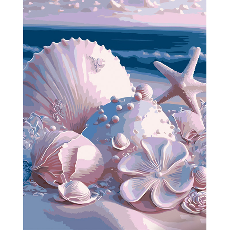 Pastel shells with varnish size 40x50 cm (GS1063)