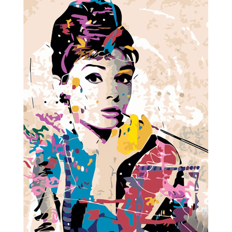 Color Audrey Hepburn with varnish size 40x50 cm (GS1077)