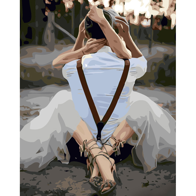 Newlyweds in embrace with varnish size 40x50 cm (GS1106)