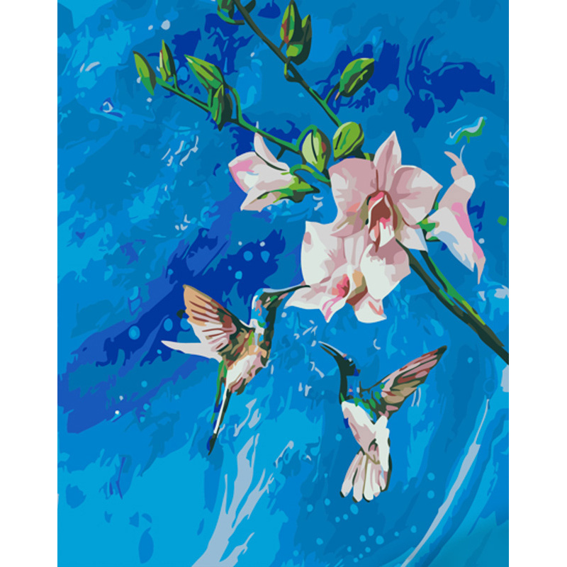 Hummingbirds in the sky with varnish size 40x50 cm (GS1114)
