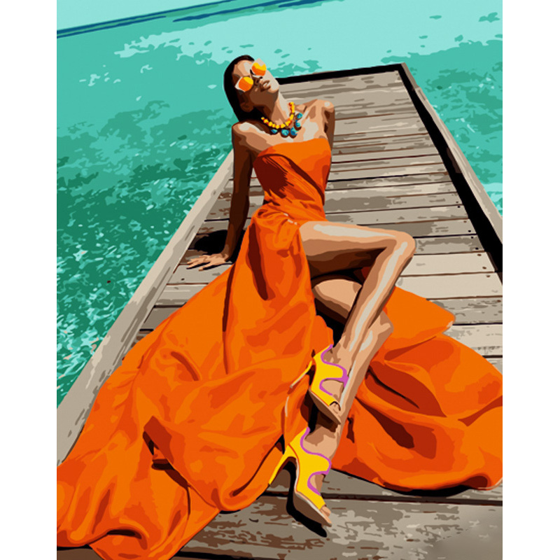 The lightness of orange with varnish size 40x50 cm (GS1146)