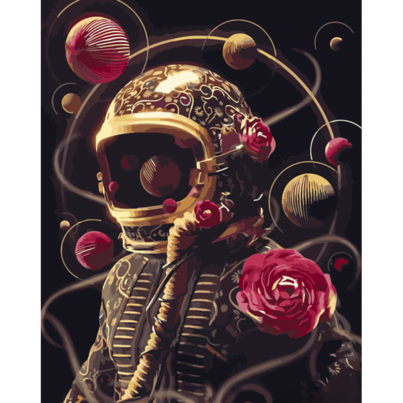 A fabulous cosmonaut with varnish size 40x50 cm (GS1266)