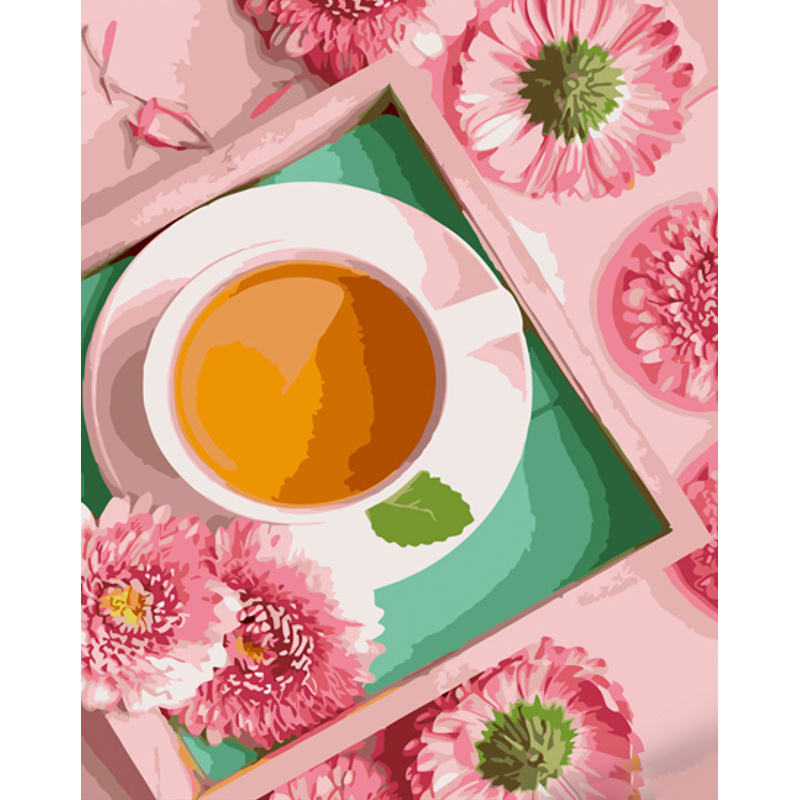Tea in pink shades with lacquer and a size of 40x50 cm (GS1384)