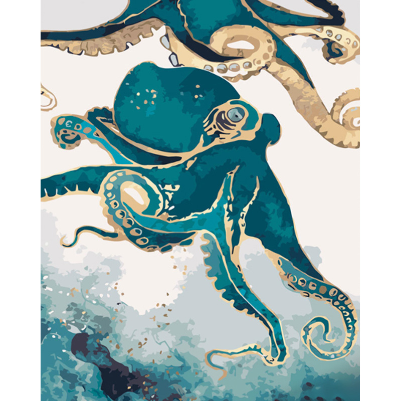 Bright octopuses with lacquer and a size of 40x50 cm (GS1406)