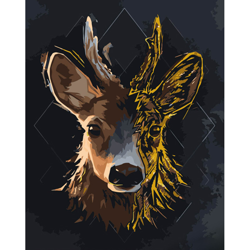 Art deer with lacquer and a size of 40x50 cm (GS1414)