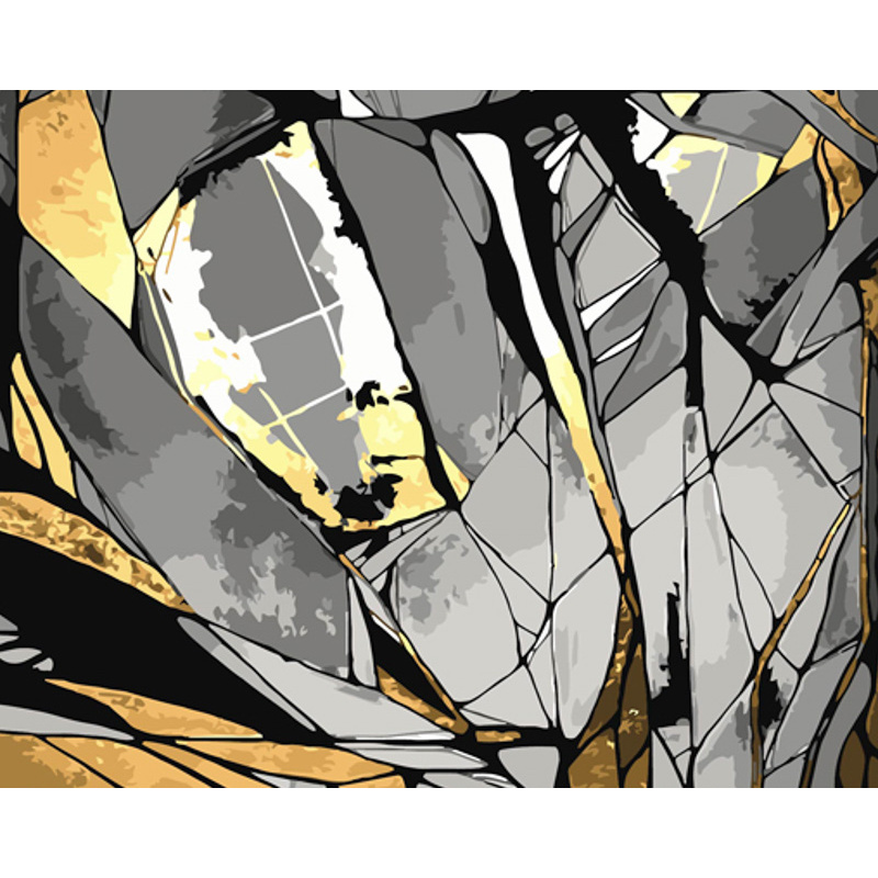 Broken glass with lacquer and a size of 40x50 cm (GS1431)