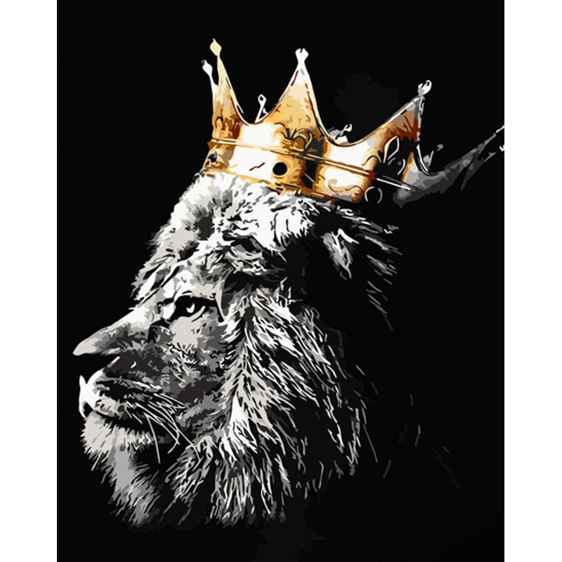 Lion-king with lacquer and a size of 40x50 cm (GS1440)