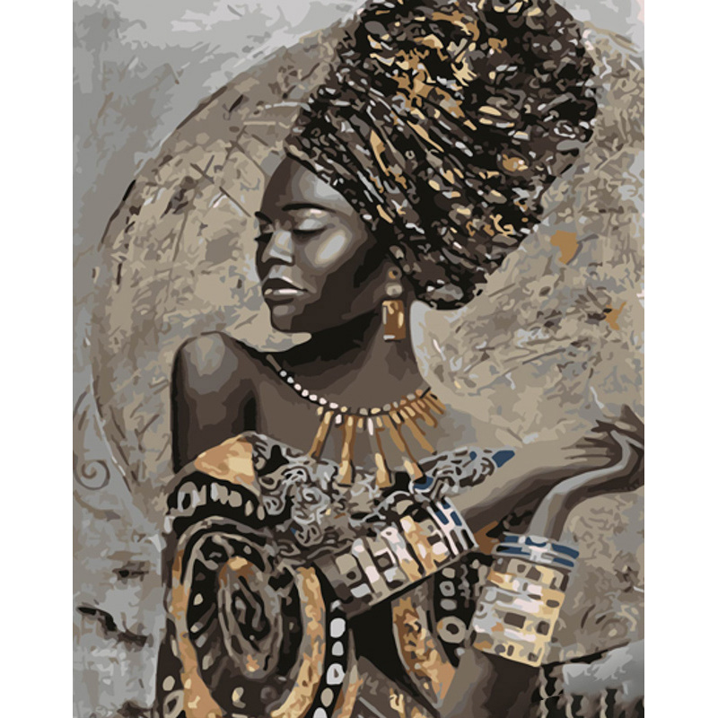 Dark-skinned beauty with lacquer and a size of 40x50 cm (GS1446)