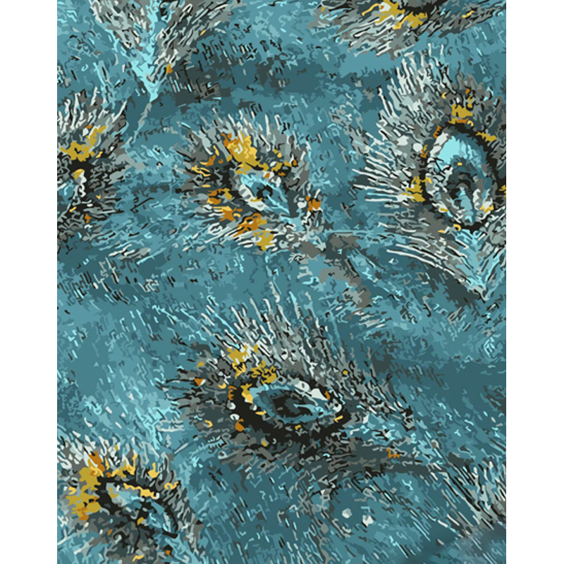 Peacock feathers with lacquer and a size of 40x50 cm (GS1447)