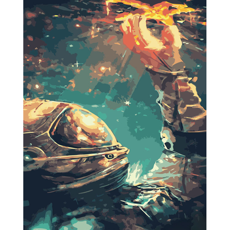 Astronaut's touch with varnish and with an increase in size 40x50 cm (GS1486)