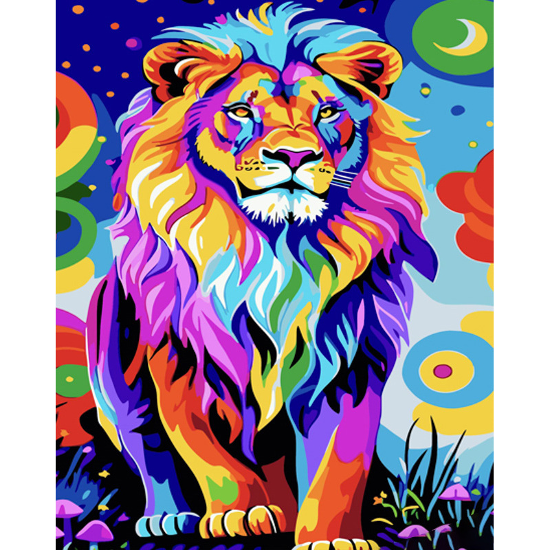 Pop art lion with varnish and with an increase in size 40x50 cm (GS1538)