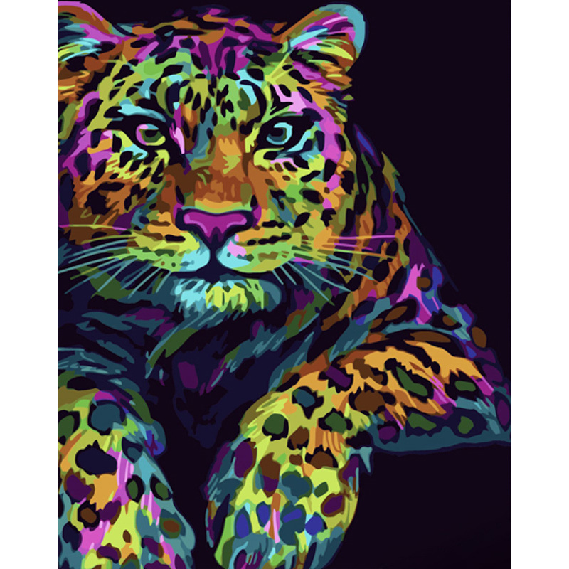 Pop art leopard with varnish and with an increase in size 40x50 cm (GS1541)