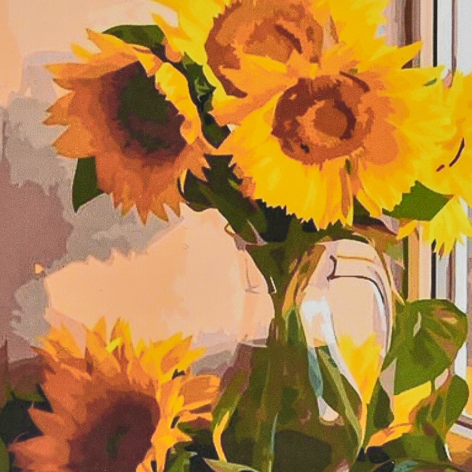 Sunflowers in a vase, size 30x30 cm (HEE13819)
