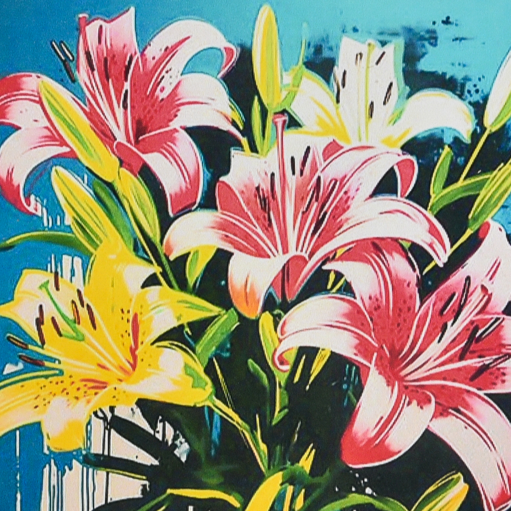 Lilies in blue silence size 30x30 cm (HEE16315)