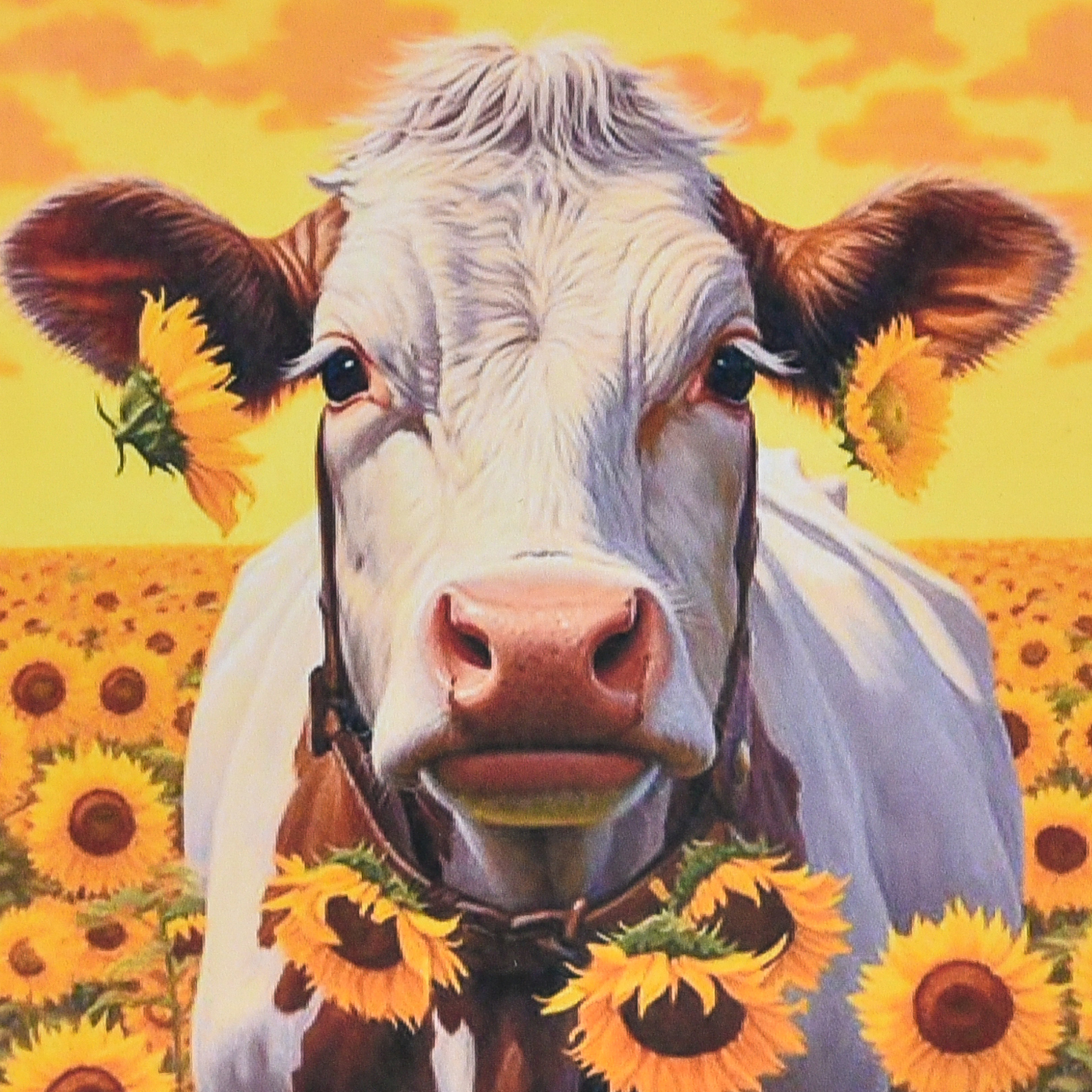 Cow on the background of boundless nature, size 30x30 cm (HEE16335)