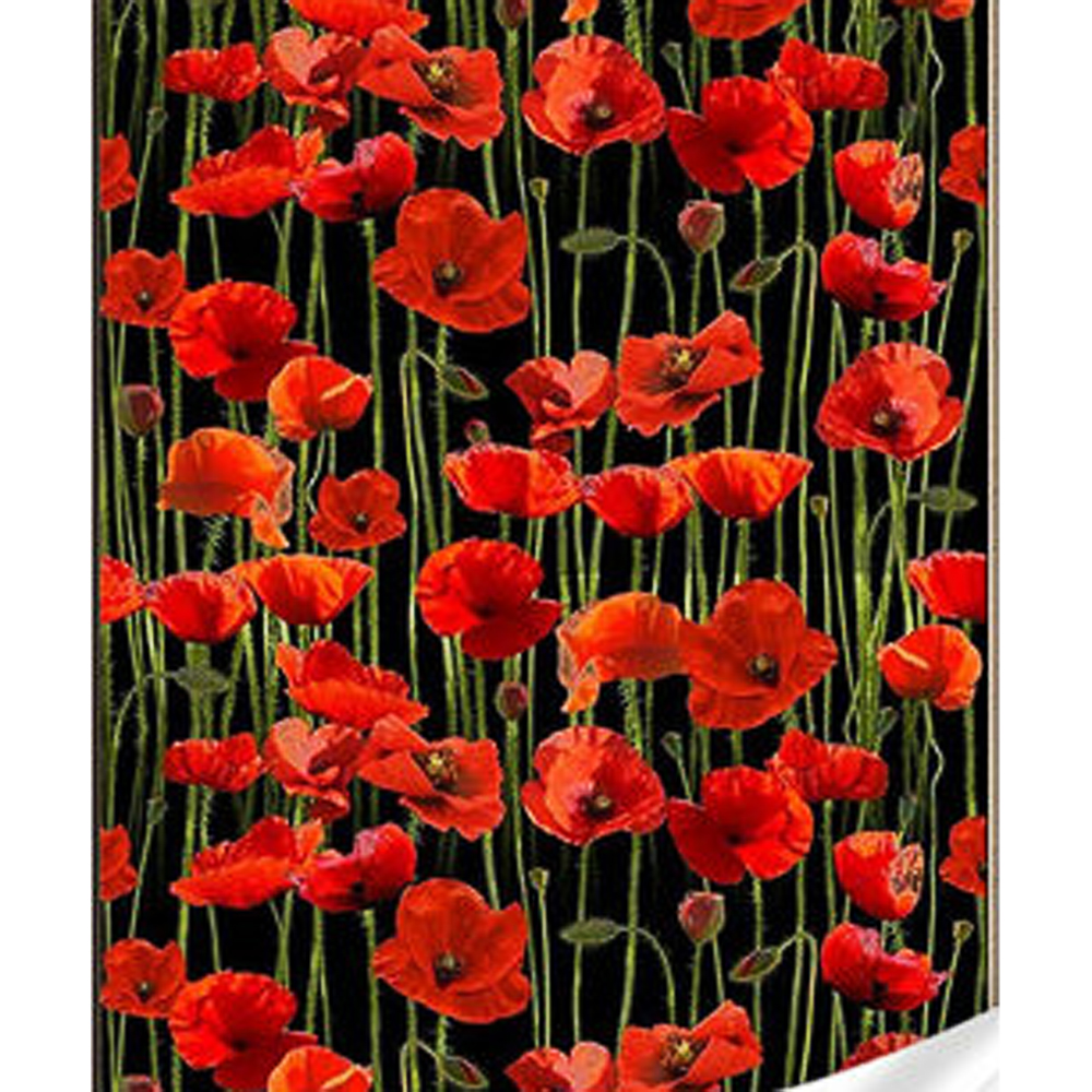 Poppies on a black background size 30x40 cm (HEG86881)