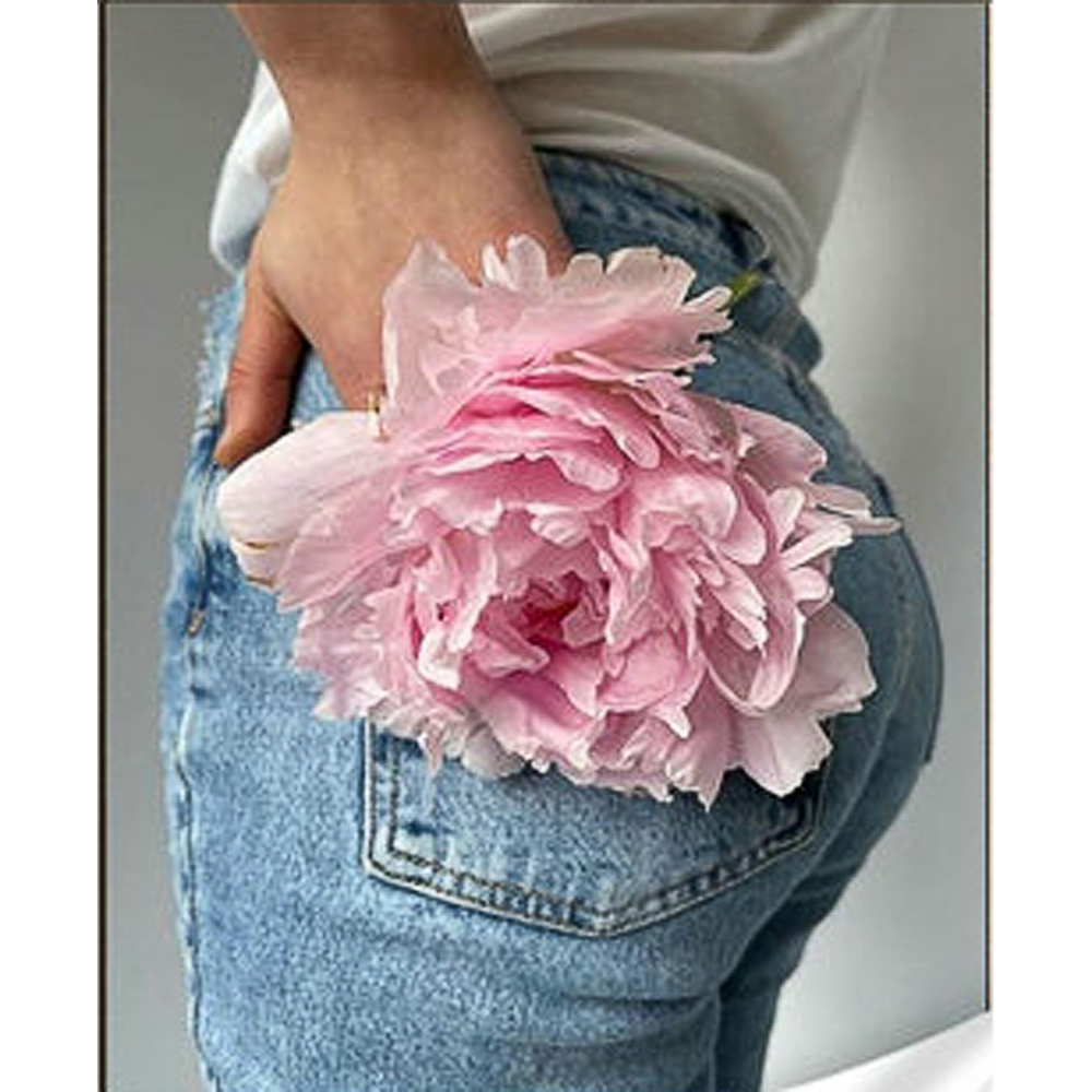 Peony on jeans size 30x40 cm (HEG86884)