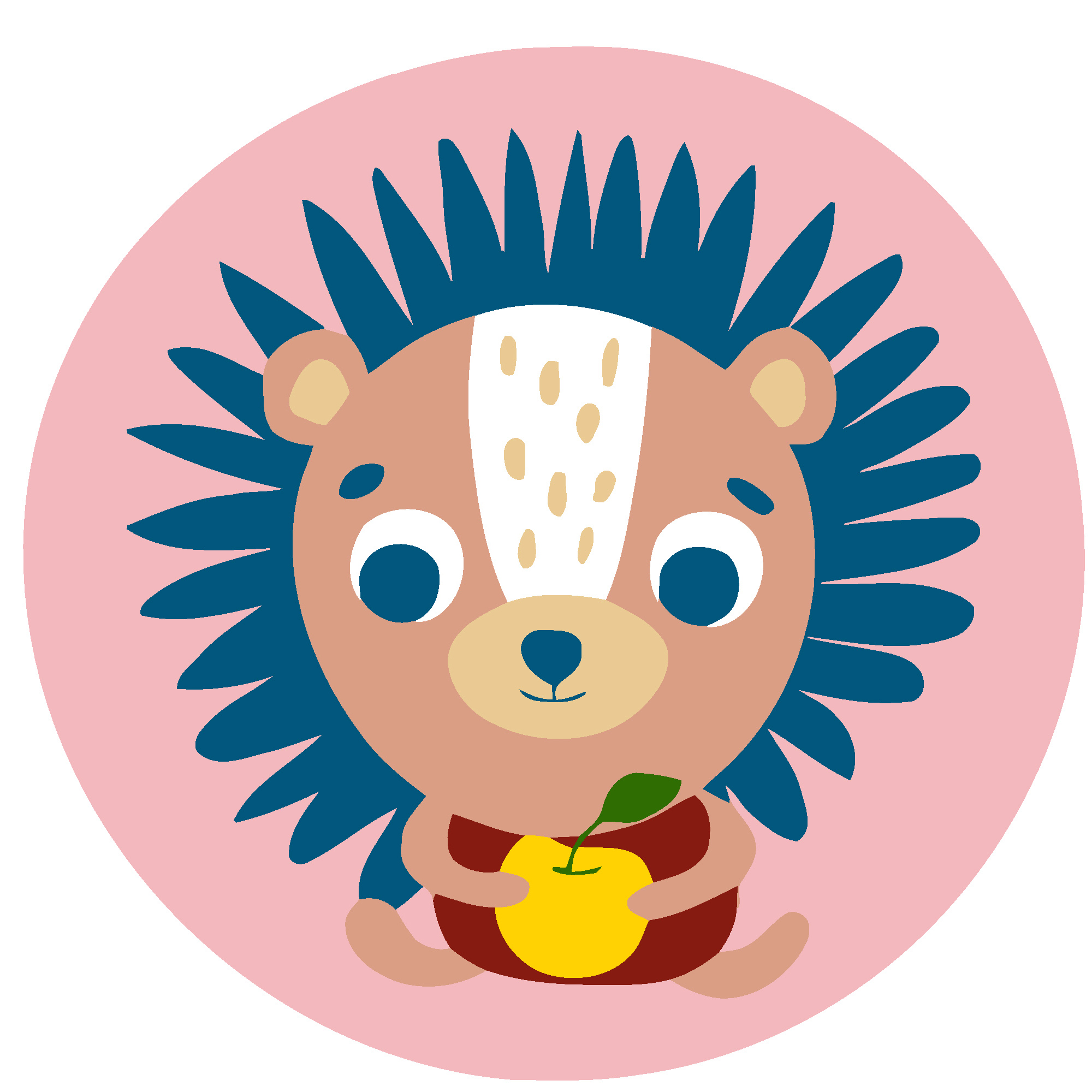 Hedgehog with an apple size 20x20 cm (HH7103)