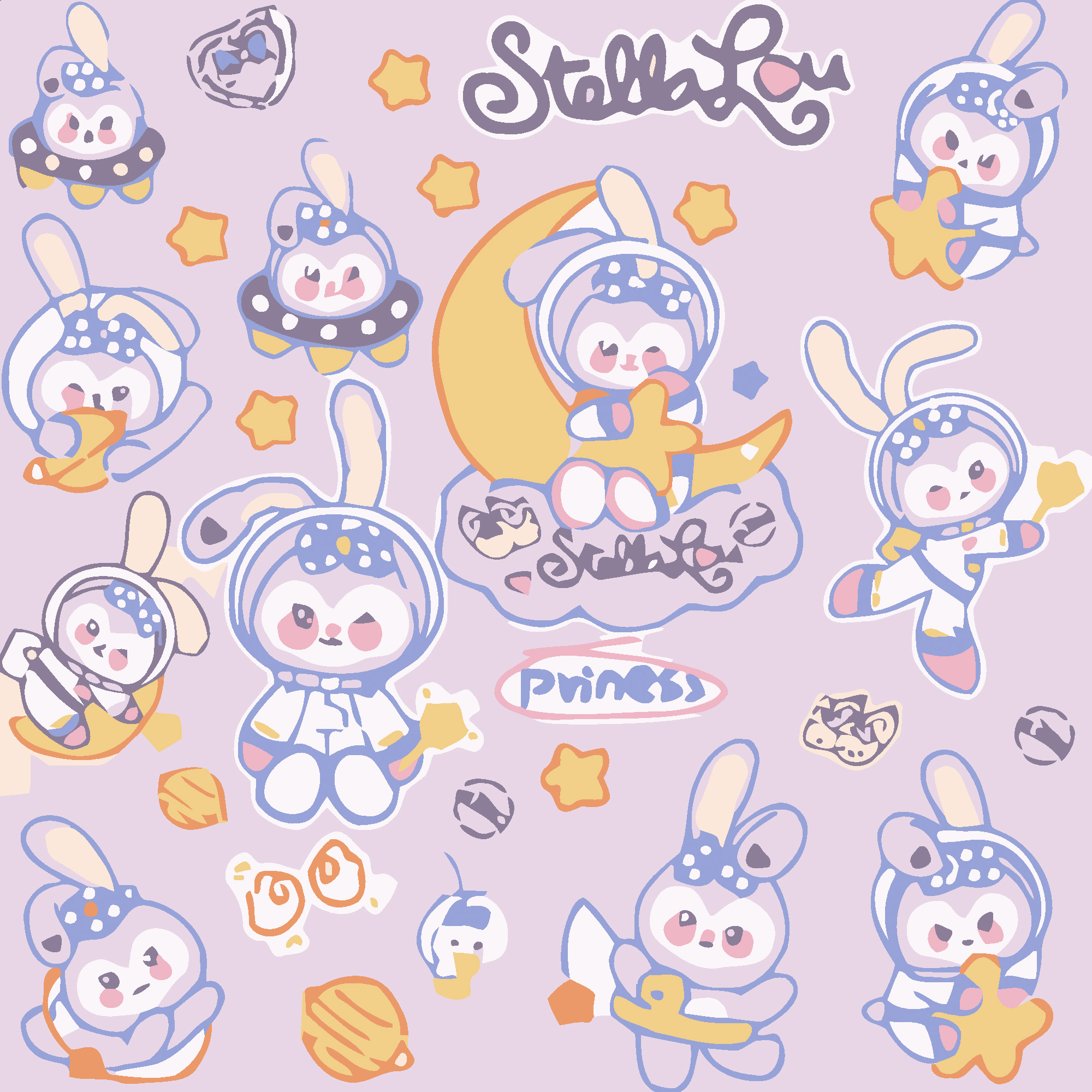 Star bunnies size 20x20 cm (HH7113)