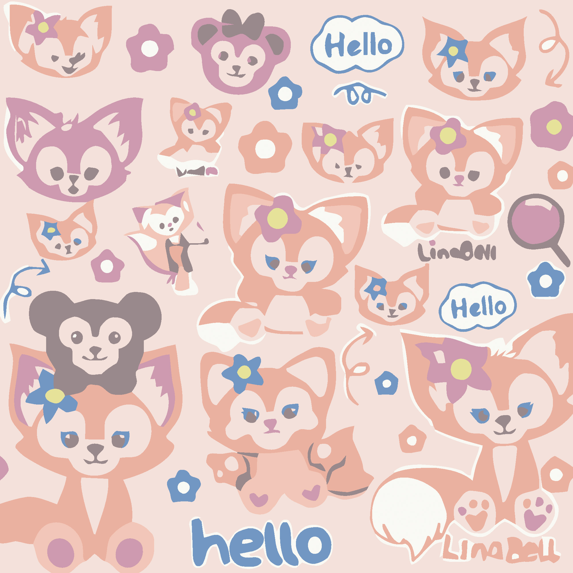 Foxes size 20x20 cm (HH7117)