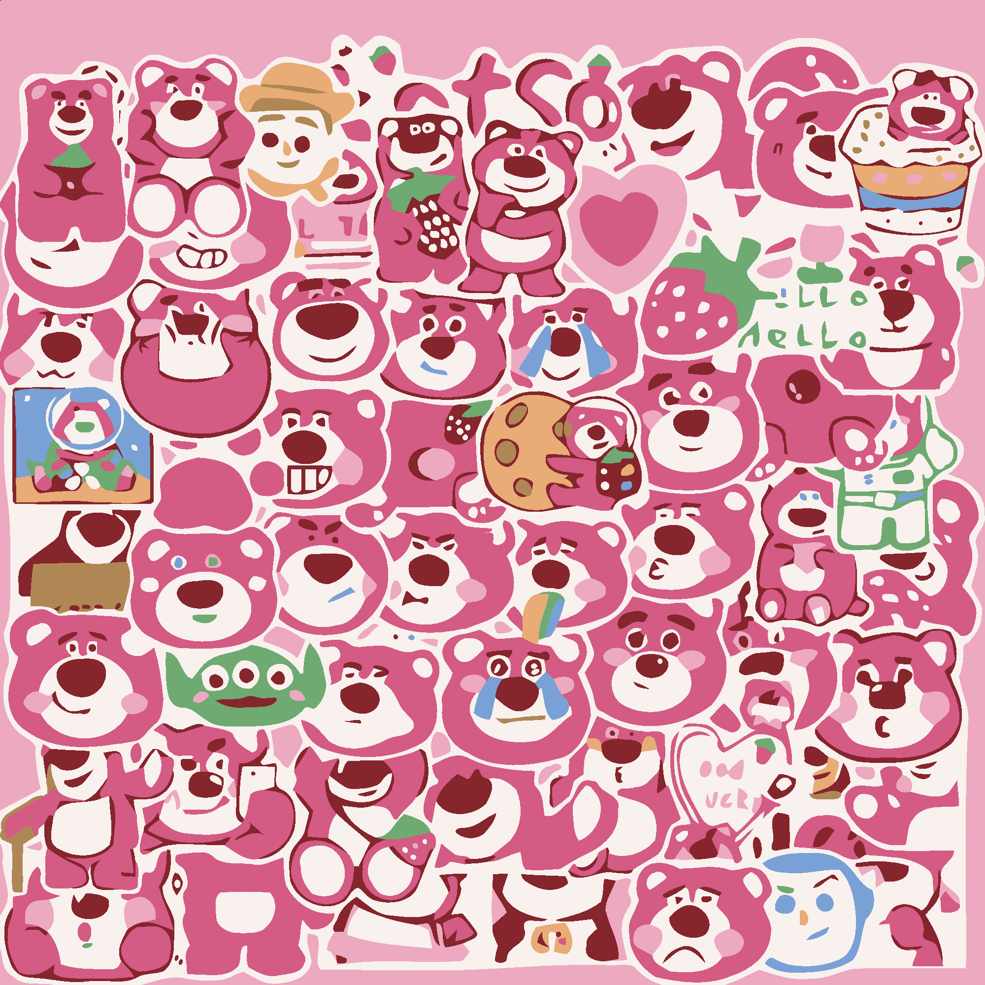 Pink bears size 20x20 cm (HH7122)