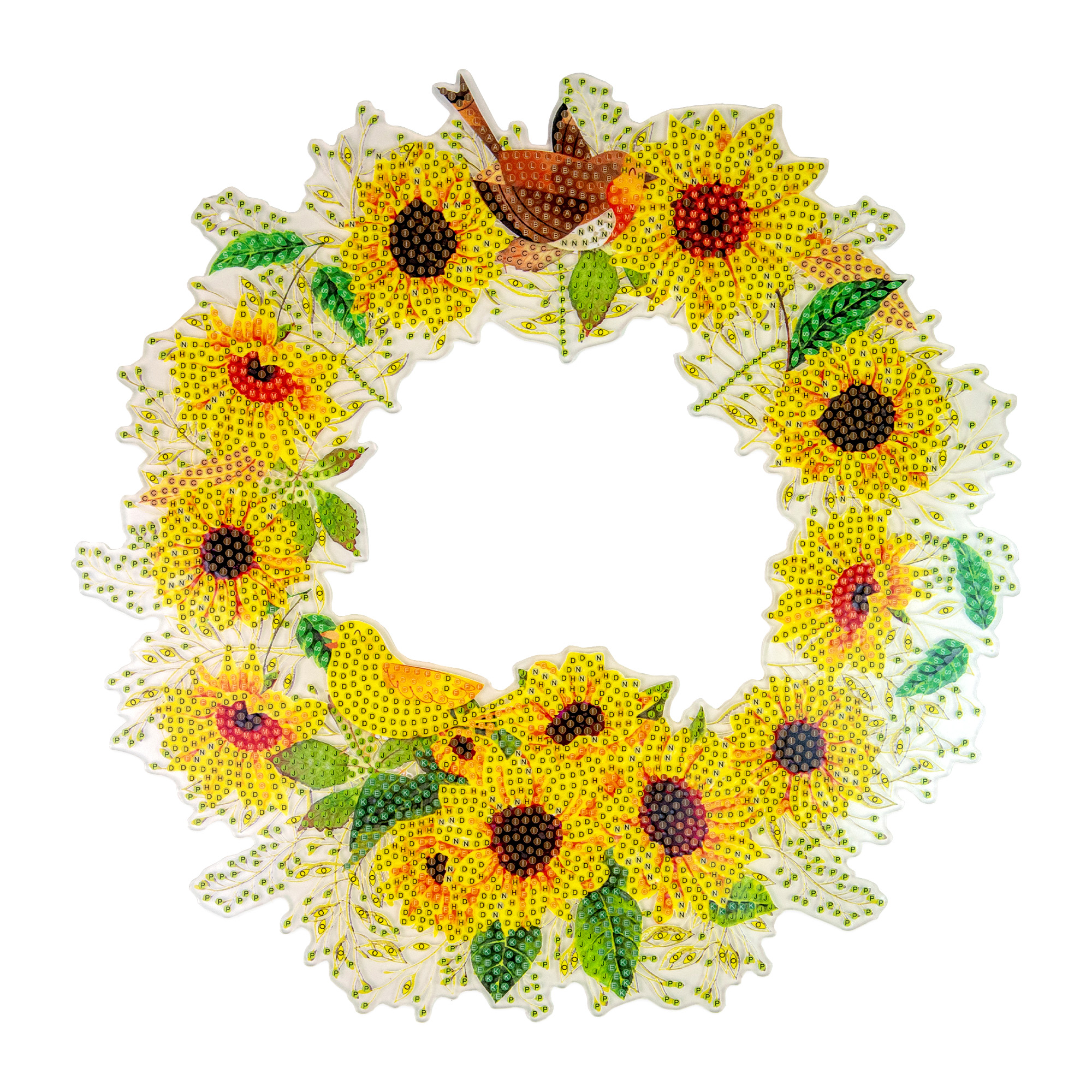 Wreath of sunflowers hanging 30x30 cm (HHE26387)