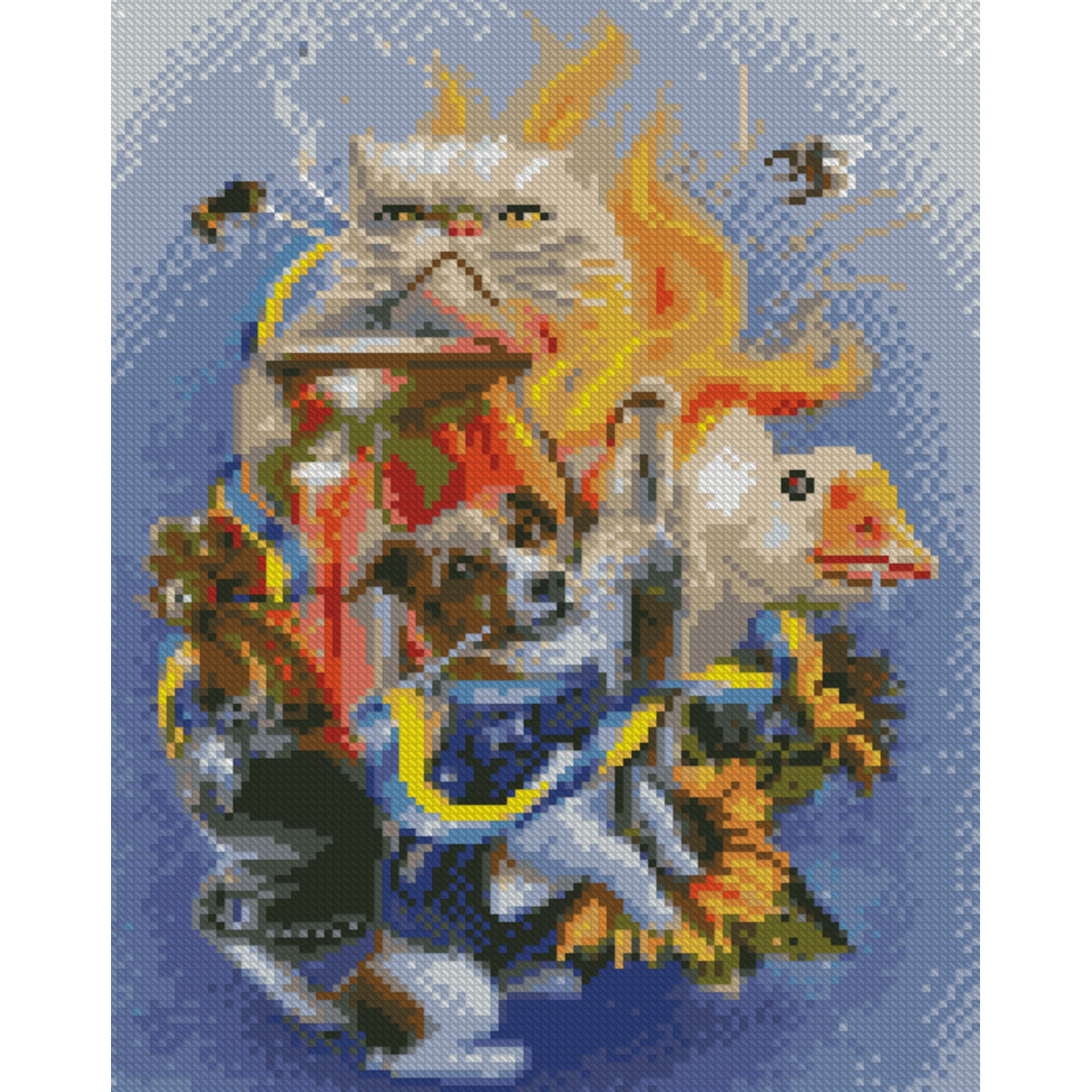 Diamond painting Strateg PREMIUM Ukrainian fighting animals size 30х40 sm (HX527)