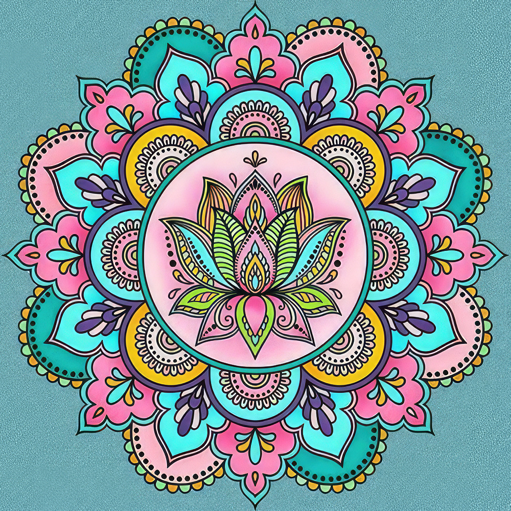 Anti-stress painting set Strateg Mandala with floral ornament, 30x30 cm (JCEE36815)