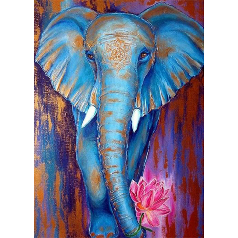 Turquoise elephant without a subframe 30x40 cm (JSDF73419)