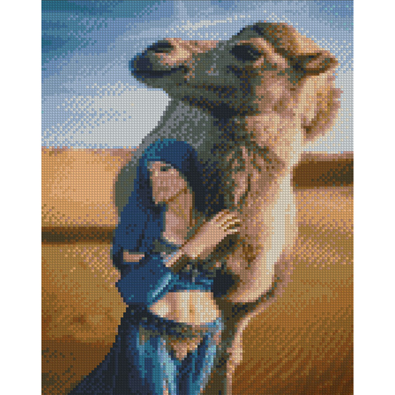 Diamond Mosaic Strateg PREMIUM Camel near Sahara size 30x40 cm (KB025)