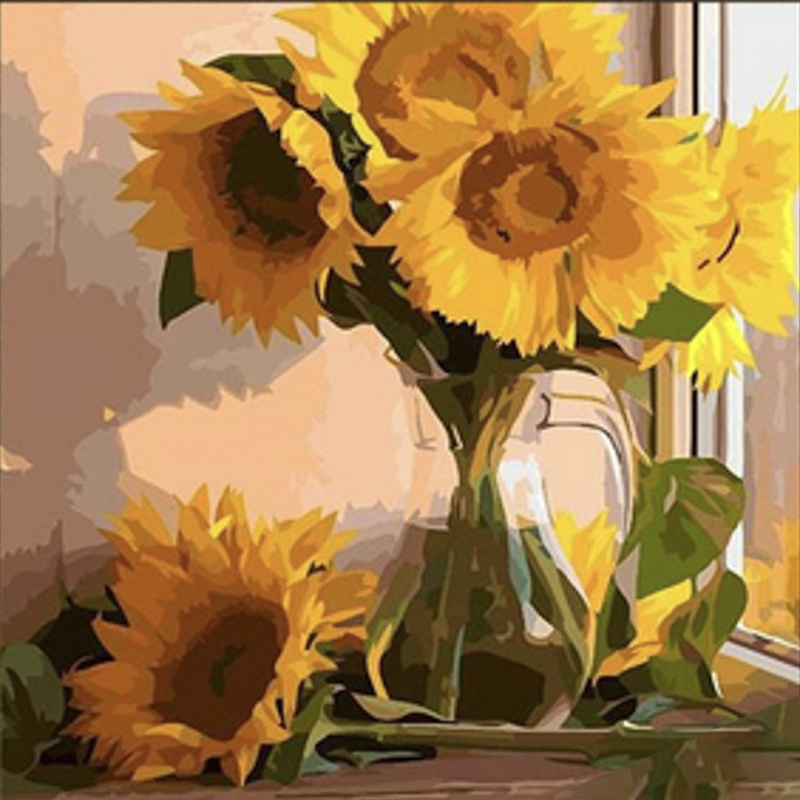 Sunflowers in a vase, 30x30 cm (ME13819)