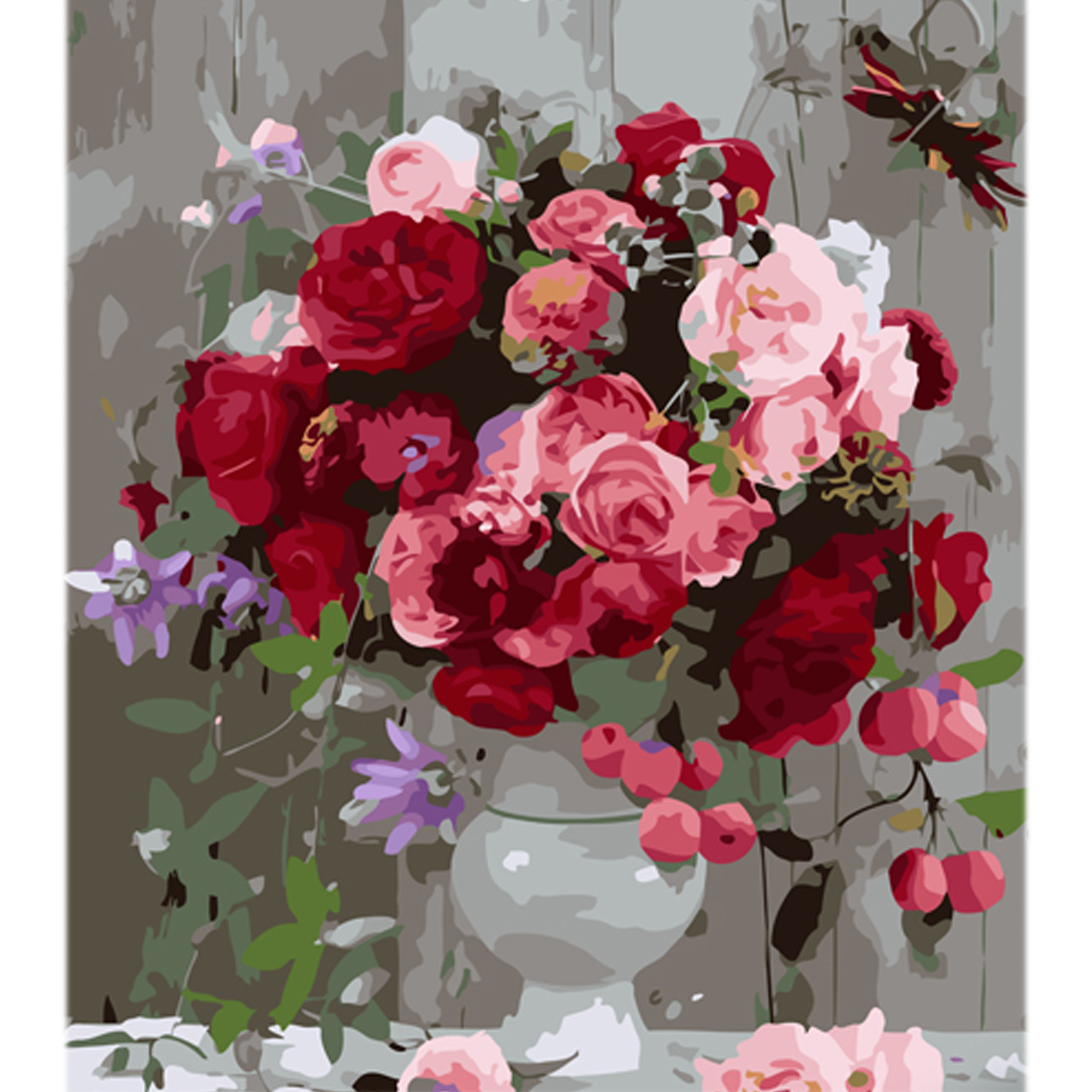 Luxurious bouquet on a colored background size 40x50 cm (MZ006)