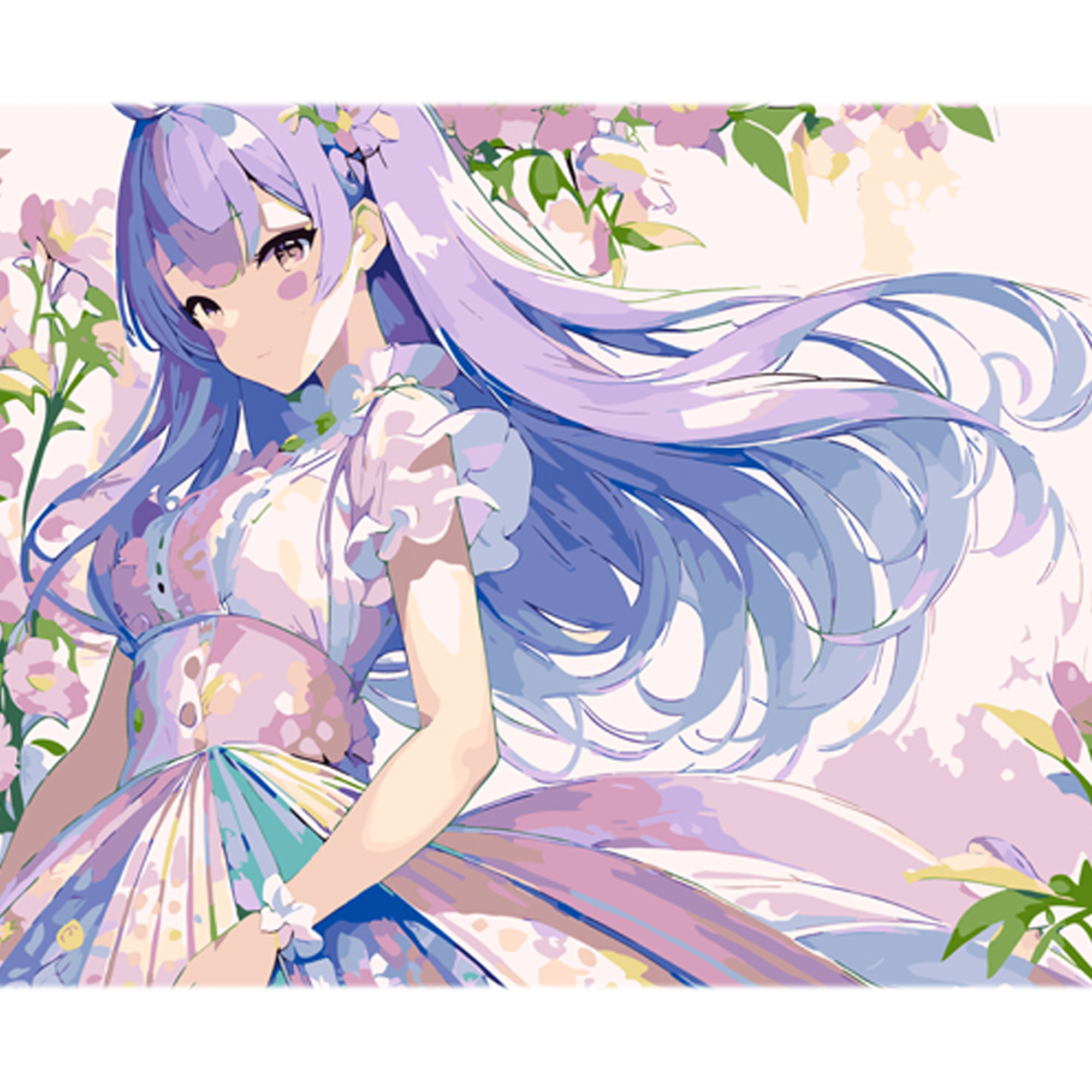Anime of a spring hue on a colored background, size 40x50 cm (MZ044)
